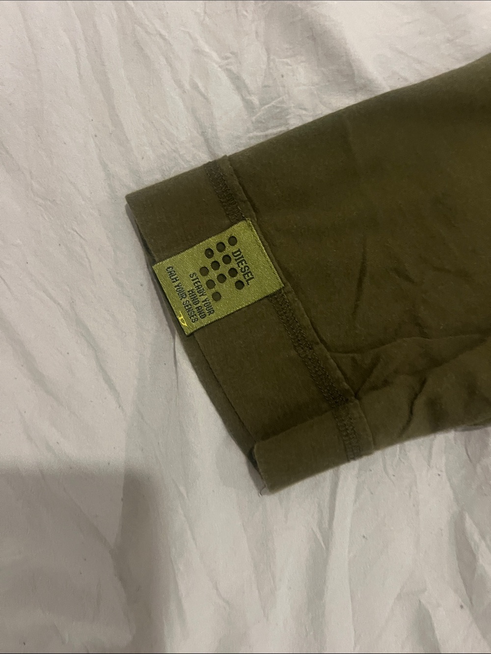 Diesel Olive Green Graphic Short Sleeve Tee - Picture 6 of 12